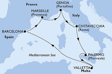 MÉDITERRANÉE - Italie,  Malte,  Espagne,  France