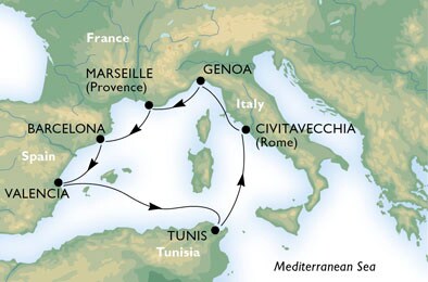 MÉDITERRANÉE - France,  Espagne,  Tunisie,  Italie