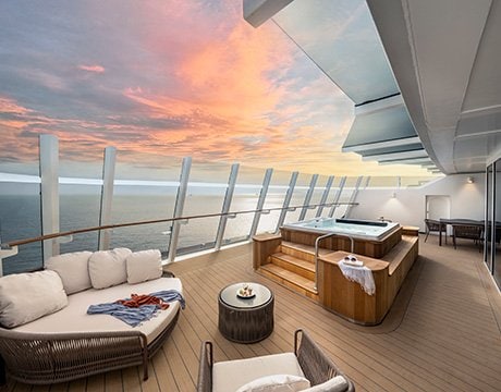 MSC Yacht Club Owner Suite with Whirlpool bath, MSC World Europa | MSC Cruises MSC Yacht Club Owner Suite with Whirlpool bath, MSC World Europa | MSC Cruises