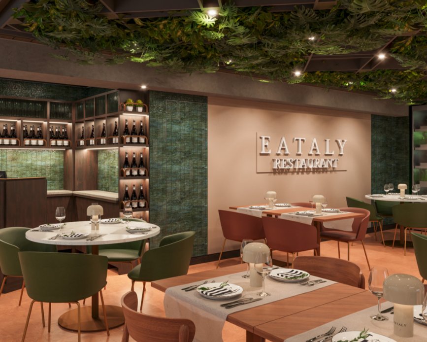 Rendering of the interior of the up-coming Eataly restaurant aboard MSC World America.