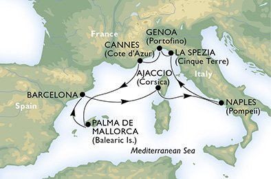 Itinerario MSC Fantasia de MSC Cruceros en 2016